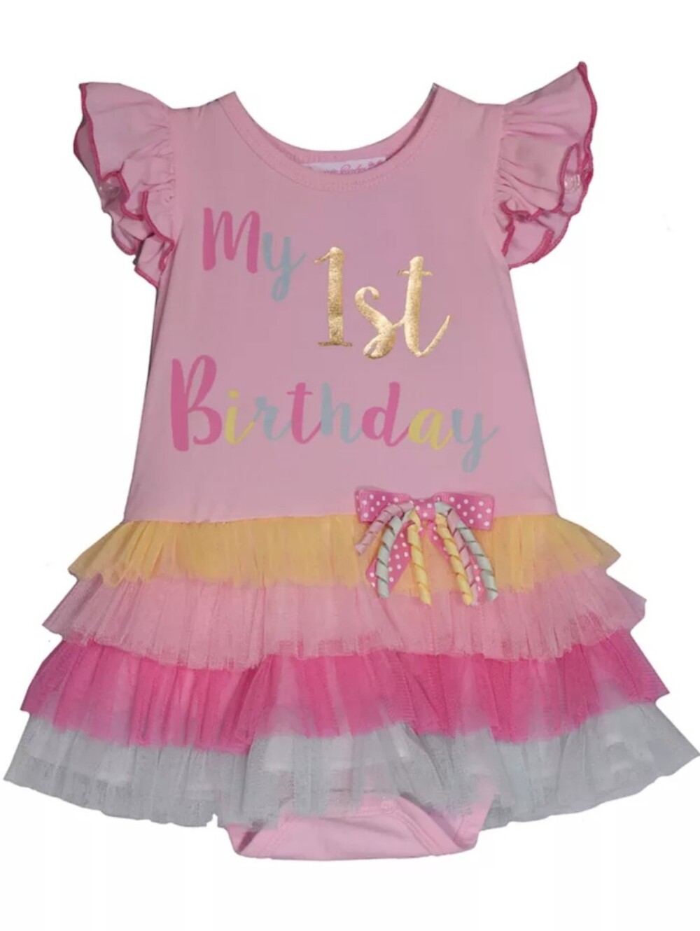 NWT Pink 'My 1st Birthday' Tutu Bubble Dress